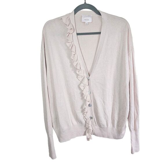 Cinq A Sept Tous Les Jours Gaetana Cardigan Womens Size L Ruffle Light Pink - Picture 2 of 8
